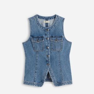 Madewell Denim High Crewneck Vest